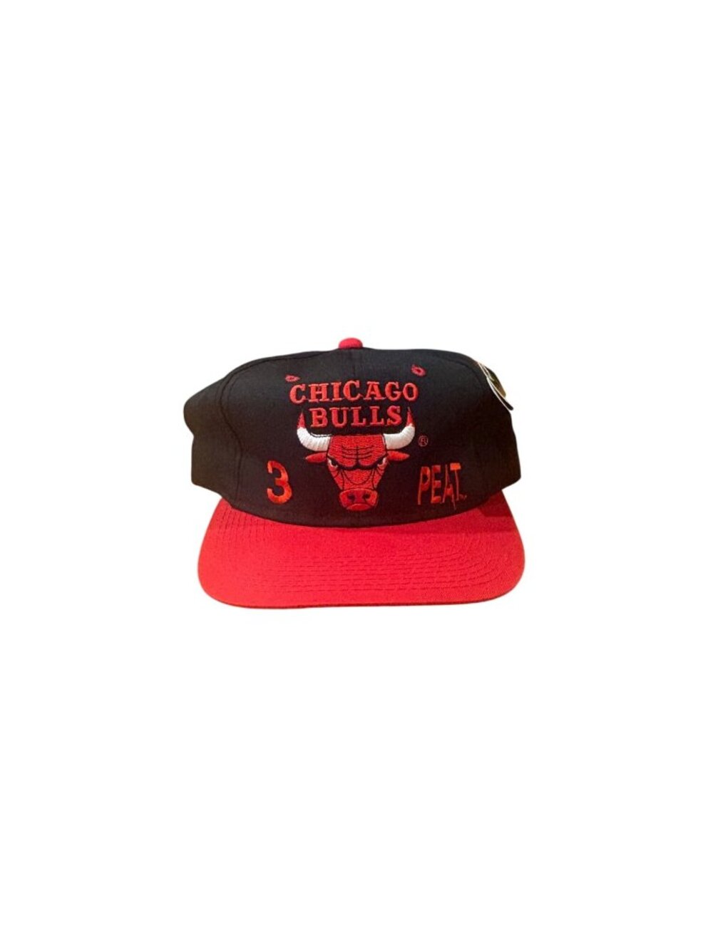 NWT Vintage 90s Chicago Bulls 3-Peat The G Cap NBA Basketball Snapback Hat READ